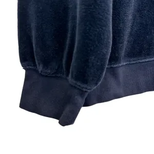 J.Crew Velour Crewneck Sweatshirt Navy Blue Drop‎ Shoulder Womens Size M thumbnail 5