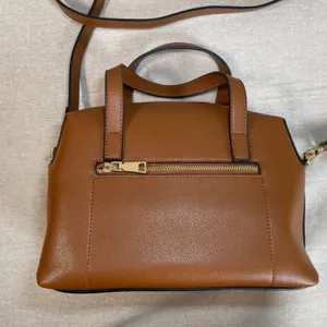 Brown Vegan Leather Doctor Bag Style Crossbody Purse thumbnail 3