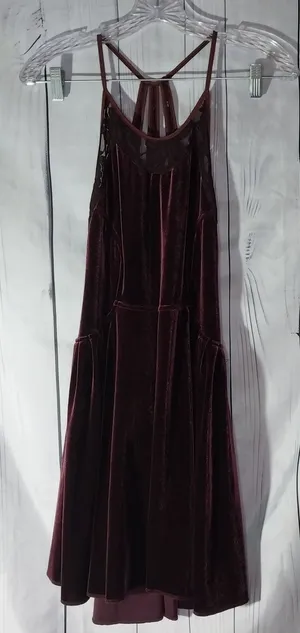 Free People Nightshade Backless Velvet & Lace Fit & Flare Skater Mini Dress thumbnail 1