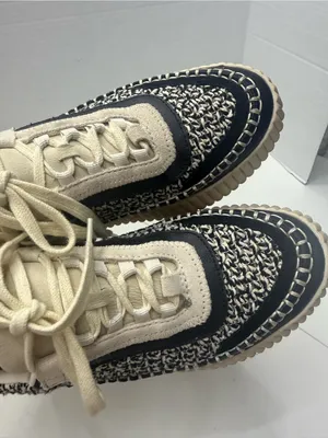Dolce Vita Dolen Platform Sneakers in Black and White Woven Fabric size 9 thumbnail 7
