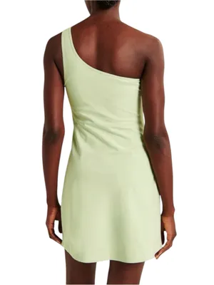 Abercrombie and Fitch Travelers One Shoulder Green Mini Dress with Shorts SMALL thumbnail 2