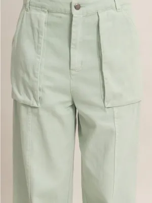 HYFVE Wide-Leg Utility Pants in Mint Green size small thumbnail 4