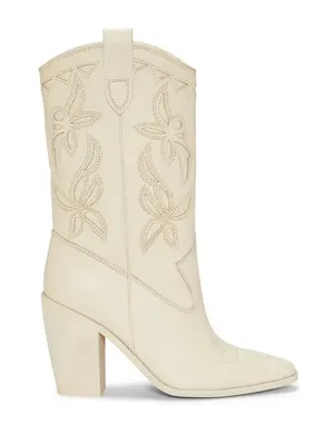 Vince Camuto Alisah Western Cowboy Boots Ivory Cream Leather Size 8.5M 39.5 NEW thumbnail 1