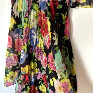 ASOS floral flowy english garden party fairycore dress open back women's‎ size 6 thumbnail 3