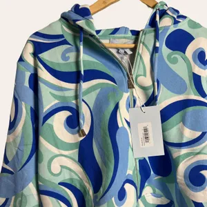 Hill House The Allie Zip-Up Jacket in Ocean Kaleidoscope Print Size S thumbnail 4