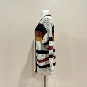 Express Multicolor Striped Open Front Oversized Cardigan Size XS thumbnail 10
