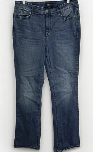 NYDJ Womens Barbara Bootcut Jeans Sz 10 Blue Stretch Denim Lift Tuck Mid Rise thumbnail 1