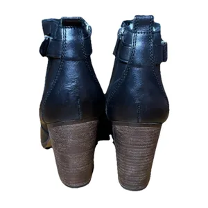 COACH Hewes Safari A6841 Black Leather Ankle Boots Block Heel Women's 6.5 thumbnail 3