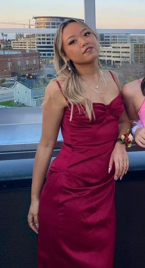 House Of CB Burgundy Midi Dress thumbnail 2