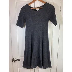 Ganni Anthropologie Winter Jersey Knit Dress Womens Small‎ Gray Dark Academia thumbnail 3