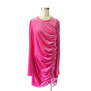Juicy Couture Barbie Pink Velvet Bodycon Dress Women's XXL Long Sleeve Y2K thumbnail 16