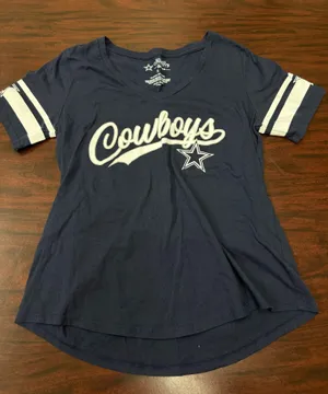 NFL Dallas Cowboys V-Neck Jersey T-Shirt Size Small thumbnail 1