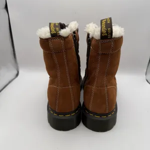 Women's 7 Dr. Martens 1460 Lace to Toe Fur Lined Buttersoft Nubuck Boots Brown‎ thumbnail 4