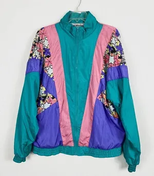 Vintage Bright Colorful Windbreaker Track Jacket thumbnail 1