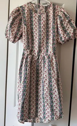 Vila mini dress with cut out back in striped floral print, size EU36 - US 4/6 thumbnail 2