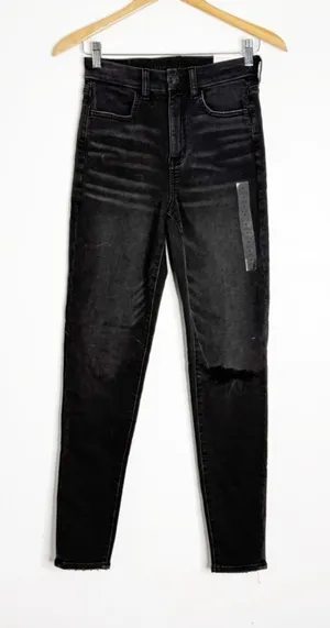 American Eagle Curvy Super High Rise Jegging Black Size 4 NWT Next Level Stretch thumbnail 1