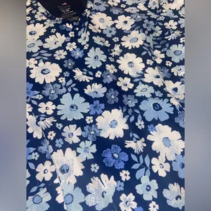 Floral Blue Scrub Top Size L thumbnail 2