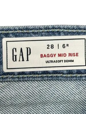 GAP Baggy Mid Rise Jeans Women’s 28/6 Regular Light Wash Wide Leg NWT $79.95 thumbnail 4