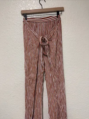 FAITHFULL THE BRAND Es Torrent Vertical-Stripe Wide-Leg Pants with Side Slit thumbnail 3