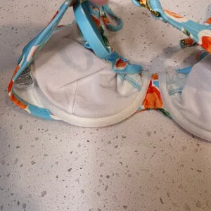 Wild Fable Women Blue Orange Fruit Print‎ Underwire Bikini Top Size Small S thumbnail 3