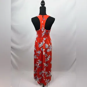 Maxi Dress Red Japna Medium Racerback Red+ White Flowers thumbnail 7