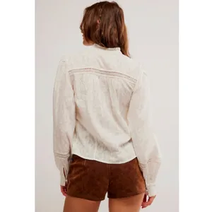 Free People Ethereal Dainty Victorian Cottage Annabelle Blouse Top Ivory Small thumbnail 4