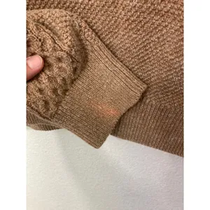 Gap Cottage Cozy Fall Indie Gritty Boho Cable Knit Oversize Brown Sweater Medium thumbnail 10