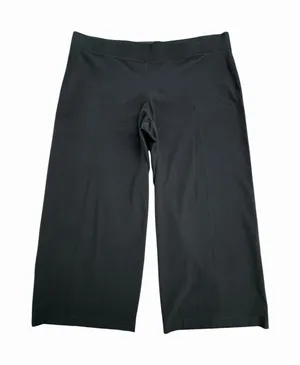 Eileen Fisher Straight Wide Leg Jersey Pants Women's Large‎ Black Stretch #YZ3-4 thumbnail 1
