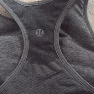 lululemon Black High-Neck Sport Bra Seamless Mesh Supportive Training Tank Top thumbnail 5