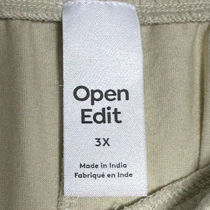Open Edit Womens 3X Beige Organic Cotton Tencel Modal Knit‎ Lounge Pants 8771 thumbnail 3