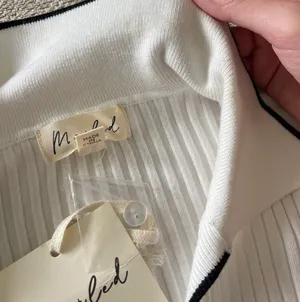 Marled Reunited Ivory Sweater With Black Tipping thumbnail 4