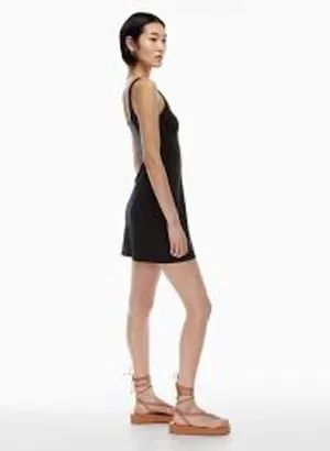 Aritzia WILFRED Trance Mini Dress Black MINIMALIST Tank Sleeveless Size Small S thumbnail 2