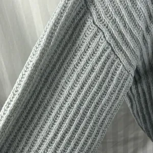 SHEIN Gray Balloon Sleeve Open Front Cardigan Sweater Large Knit Cozy EUC thumbnail 7