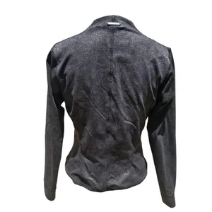 New Balance -911‎ Metallic Black Asymmetrical Zip Moto Athleisure Jacket Size M thumbnail 4