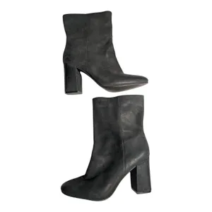 Lucky Brand Walwyn Black Leather Almond Toe Block Heel Mid Calf Boots Sz 8 thumbnail 2