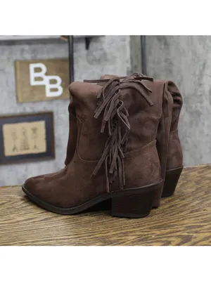 NWT Universal Thread Womens Patsy Tall Fringe Western Boots Mid-Calf Brown 6.5M thumbnail 4