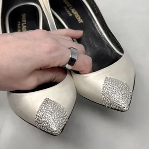 Saint Laurent Tower 110 Strass Embellished Silk Satin Pointed Toe Pump Heel 36.5 thumbnail 5