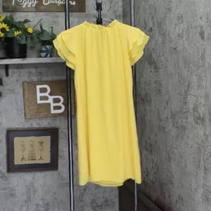 Vince Camuto Chiffon Tie Front Float Dress with Short Ruffle Sleeve Yellow 8 thumbnail 2