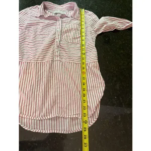 Abercrombie & Fitch Womens Sz XS White Red Stripe Pullover Button Front Shirt thumbnail 8