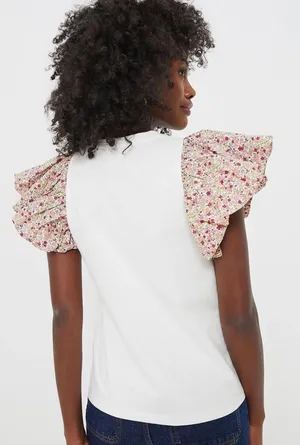 Tuckernuck Hyacinth House Floral Sleeve and White Shelby Tee size M thumbnail 3