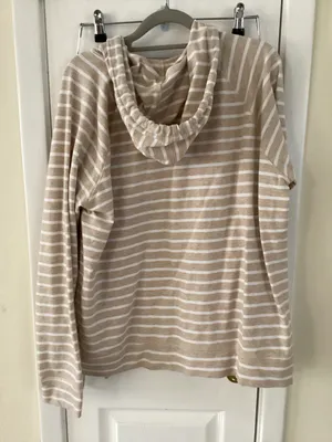 Tan & White Striped Hoodie thumbnail 5