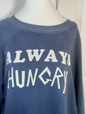 Wildfox Always Hungry Baggy Beach Jumper S Blue Graphic Y2K Sweatshirt Oversized thumbnail 3