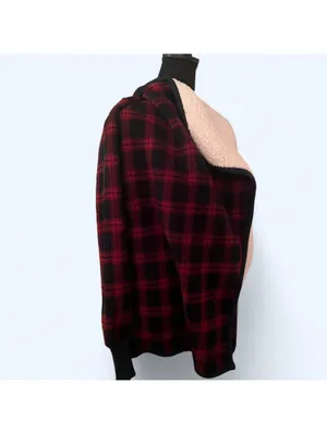 Vintage Abercrombie and Fitch cottagecore plaid sherpa lined jacket Size Small thumbnail 2