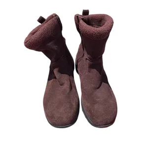LL Bean Women's Brown Suede Primaloft Insulated Zip Winter Boots Sz 10W thumbnail 3