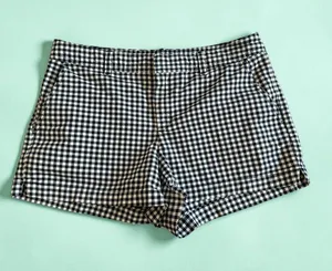 GAP Women’s Black White Gingham Shorts Size 12 thumbnail 1