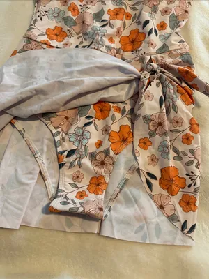 Floral Pink and Orange One-Piece swimsuit NWOT thumbnail 4