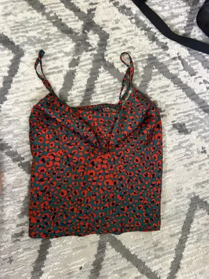 Nasty Gal Top Leopard Print Satin Cowl Neck thumbnail 1