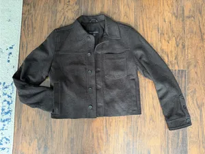 Brown Cropped Button-Front Jacket thumbnail 9