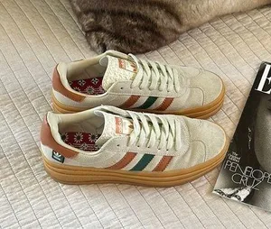 Adidas Gazelle Bold cream maple leaf 3stripe Womens rubber sole sneakers 7 thumbnail 1