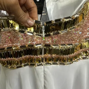 Gold and White Strapless Gown fits about a size 11/12 thumbnail 7